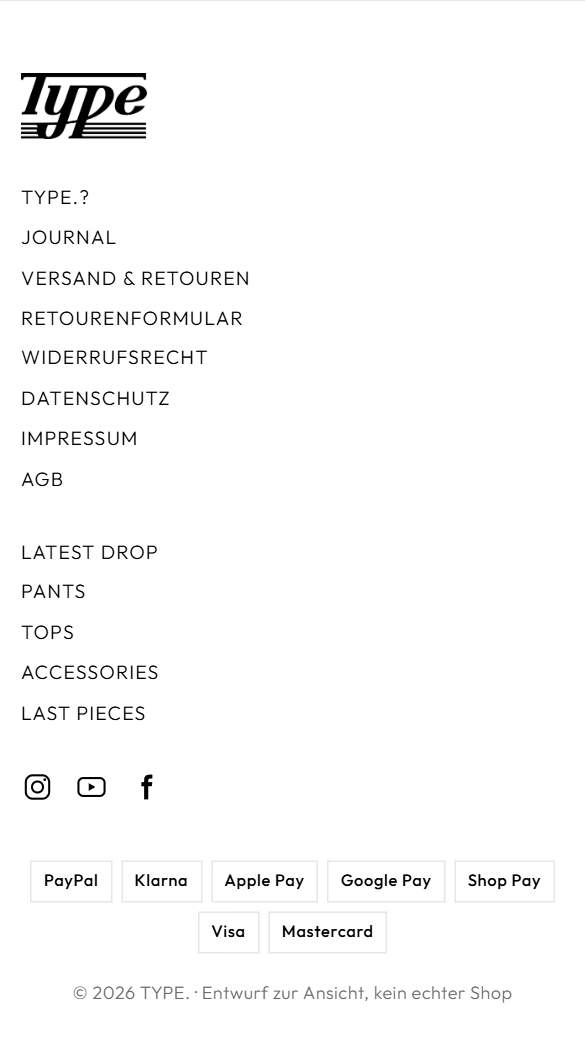 Fußzeile am Handy