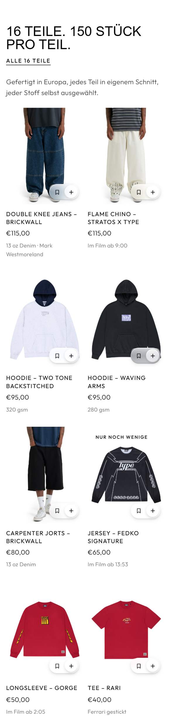 16 Teile am Handy