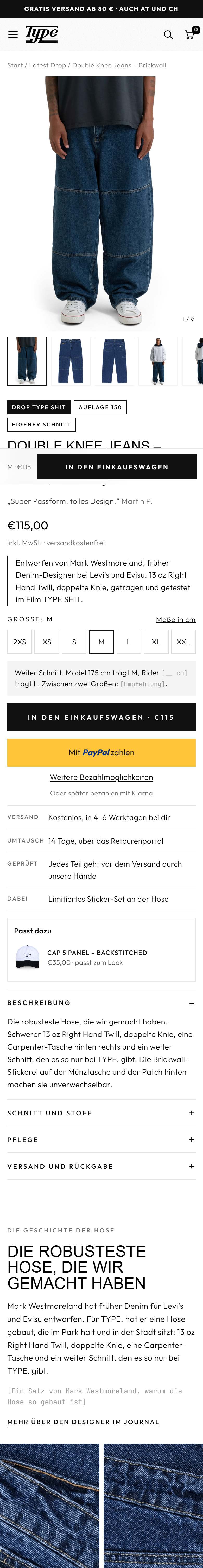 Produktseite am Handy