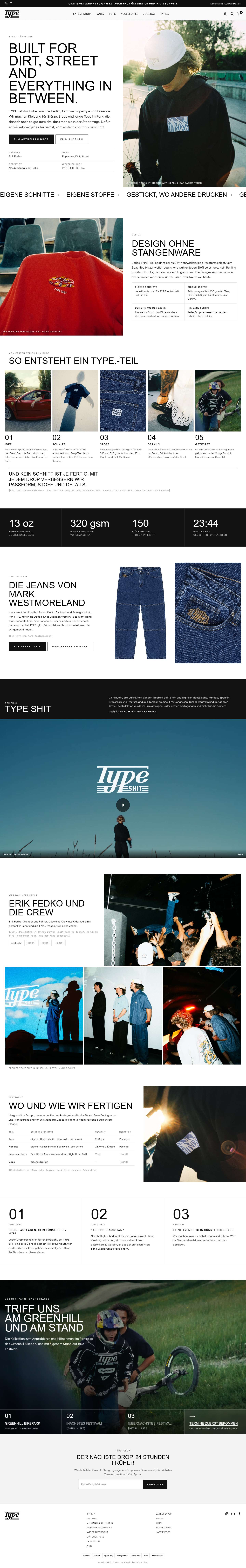 Entwurf der Markenseite TYPE.?, ganze Seite