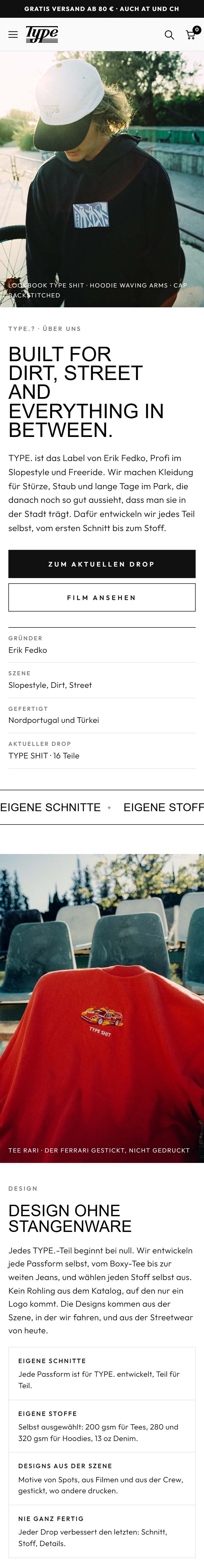 Markenseite am Handy